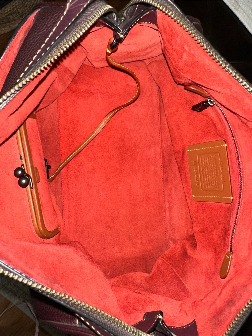 RESERVED - COACH 1941 Rogue 36 Satchel in Oxblood & Pewter w/Suede Interior HTF - Picture 16 of 17